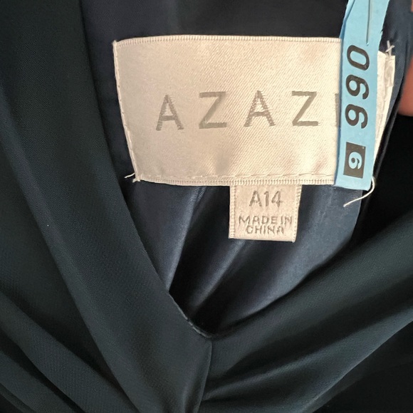 A-Line V-Neck Chiffon Floor-Length Maternity Dress Dark Navy Azazie Yetta - Picture 14 of 14